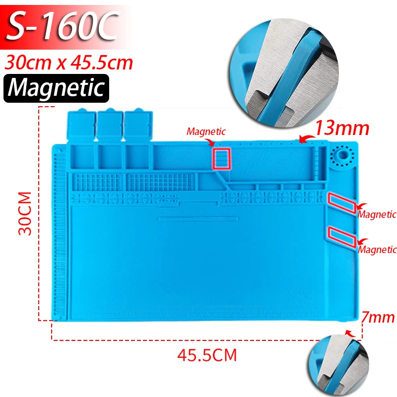 Soldering Station Mat Silicone Work Mat Heat Resistant 932°F Anti-Static Magnetic Mat - Image 16