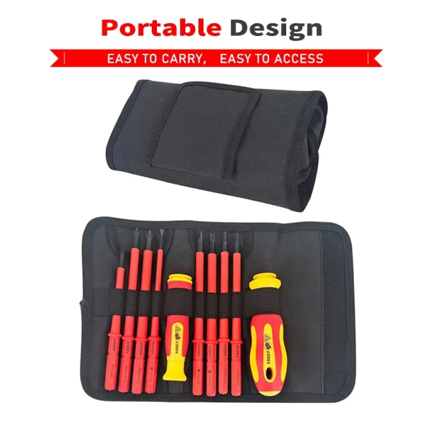 10Pcs Interchangeable Blade VDE Insulated Screwdriver Set with Case Magnetic 500V Home and Professional Use Electricians Tools - Image 6
