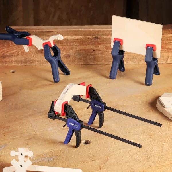 WORKPRO Bar Clamps for Woodworking One-Handed Clamp/Spreader, 6-Inch and 12-Inch Wood Clamps Set - Image 15