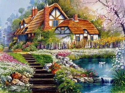 5D DIY Diamond Painting Landscape House Full Round Drill Embroidery Forest Scenery Cross Stitch Set Art Home - Image 12