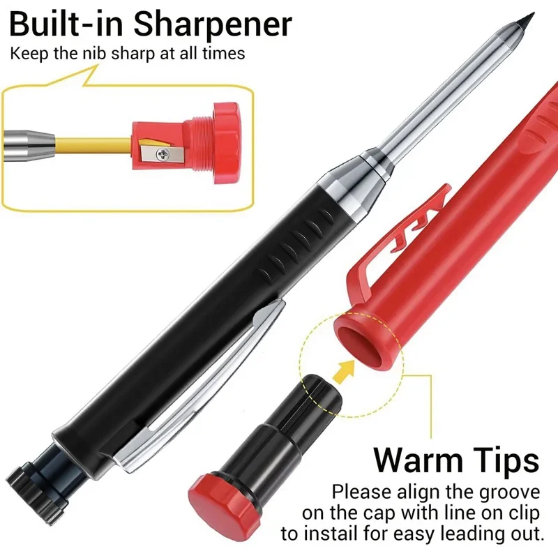 Solid Carpenter Mechanical Pencil with Sharpener - Image 3