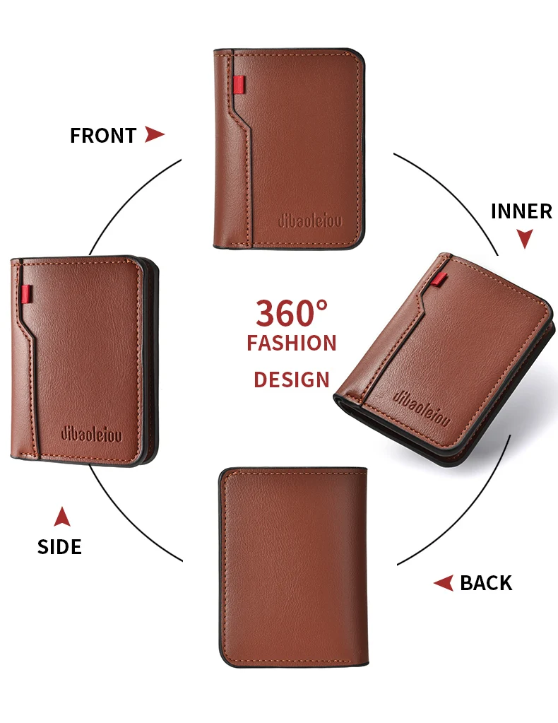 1Pc New Ultra-thin Mini Soft PU Leather Credit Card Wallet Holder Short Vertical High Quality Men's Wallet - Image 24