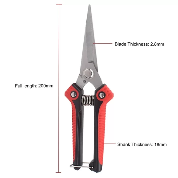 Stainless Steel Pruning Shears Sharp Branch Scissors with Non Slip Handle - Image 6
