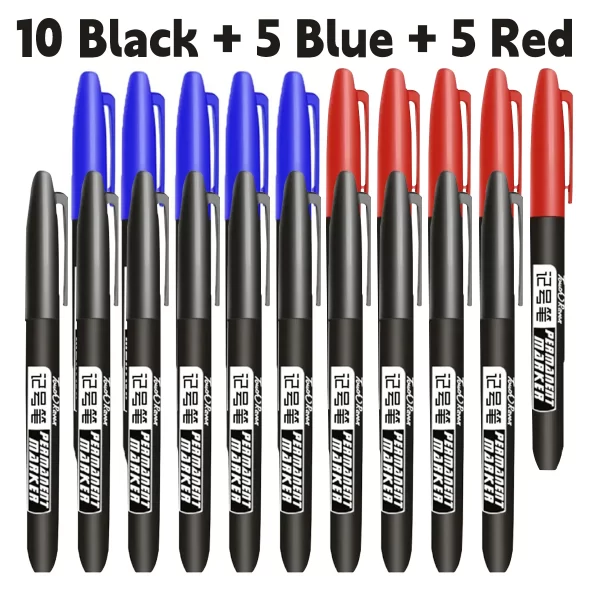 6 PCS Permanent Marker Pen Manga Drawing Markers Black Blue Red Waterproof - Image 17