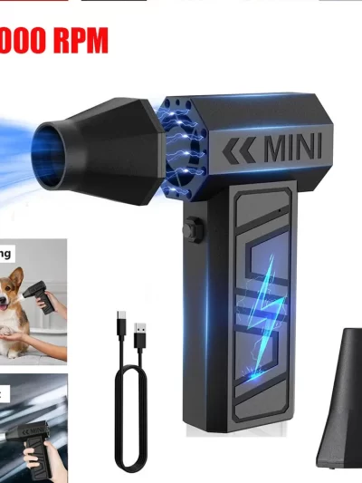 130000RPM Mini Fan Electric Air Duster Adjustable wind speed Portable Turbo Violent Blower Rechargeable