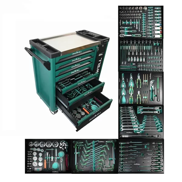 Heavy du Metal Iron 7 Drawers Roller Tool Trolley Tool Cabinet With Mechanic Repair Tools