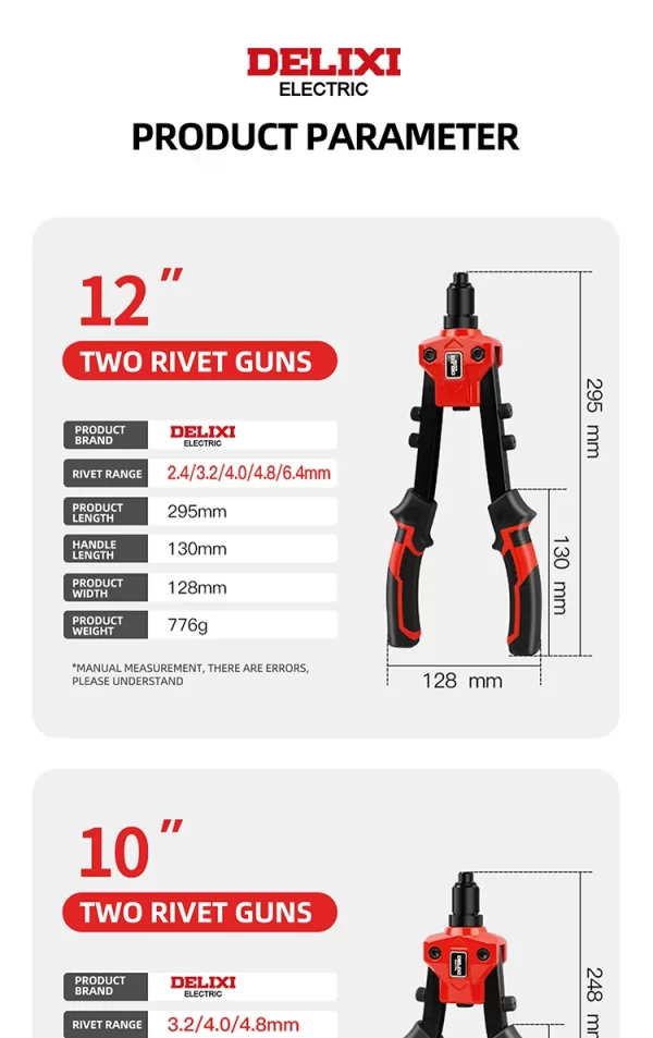 DELIXI ELECTRIC Rivet Gun，Manual Professional Pull Gun High Lever - Image 15