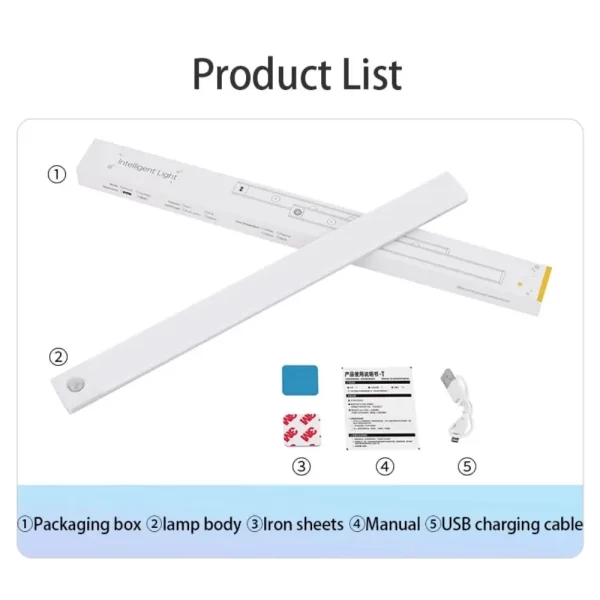 LED Cabinet Light USB Type-C Rechargeable Motion Sensor Led Lamp for Kitchen Wardrobe Cabinet Lighting 20cm/30cm/40cm/50cm/60cm - Image 6