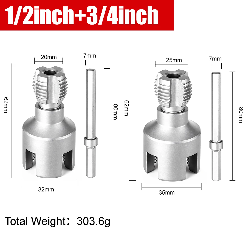 DN15/20/25 Pipe Threading Tool Hex Shank Die Internal External Threads 1/2&3/4&1 INCH Water Pipes PPR PVC MPP Detachable - Image 10