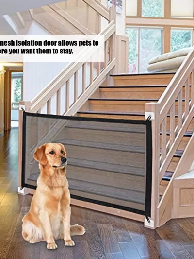 Pet Safety Barrier Dog Isolation Fence Portable and Foldable Mesh Pet Barrier Safety Fence180 x 72cm / 70.9 x 28.3in