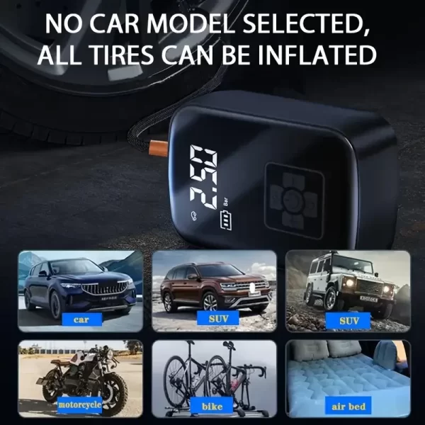 1pc Wireless Car Air Compressor Air Pump Electric Tire Inflator Pump - Image 4