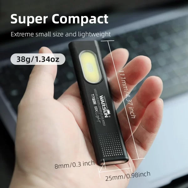 Warsun LED Keychain Flashlight USB-C Rechargeable 600Lm Portable Mini Torch Light Pocket Lantern - Image 4