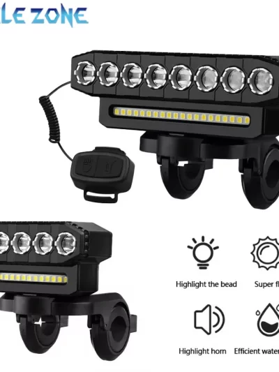 5/8 LED Bicycle Front Light USB Rechargeable 130dB Cycling Bike Horn Easy to Install 6 Modes Bicycle Bell Light