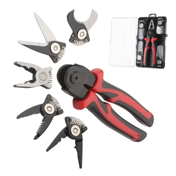 5 in 1 Wire Stripper Tools Set Combination Interchangeable Pliers Kit Wire Stripper Wire Crimper Linesman Pliers Cable Cutter - Image 3