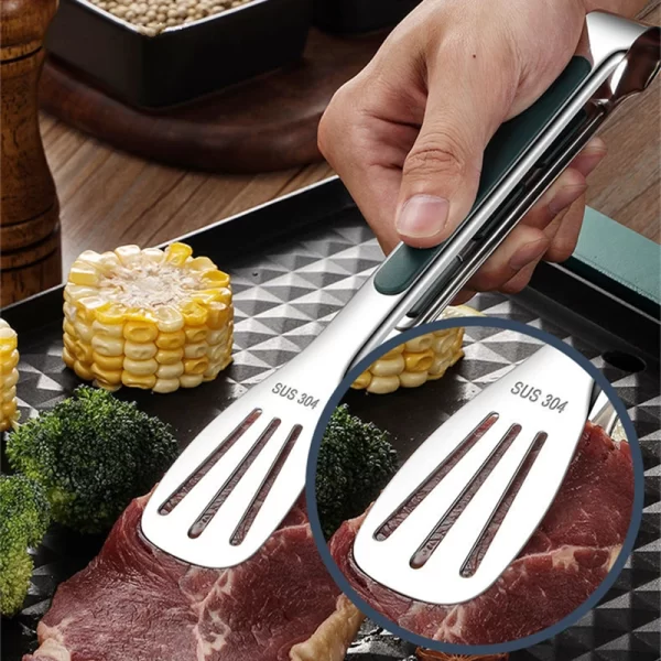 1pc Non Slip Stainless Steel Food Tongs Meat Salad Bread Clip Barbecue Grill Buffet Clamp Cooking Tools Kitchen Accessories - Image 10