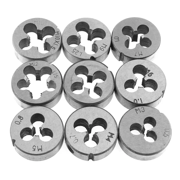 Multifunction Tap and Die Set 12/20Pcs M3-M12 Metric Screw Thread Plugs Hand Screw Taps Straight Taper Tapping and Thread Tools - Image 9