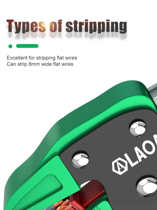 LAOA Automatic Wire Stripper Flatwire Cutter Stripping Plier 0.2 to 4mm Range Length Adjustment - Image 11