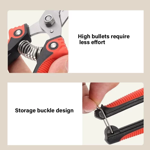 Stainless Steel Pruning Shears Sharp Branch Scissors with Non Slip Handle - Image 5