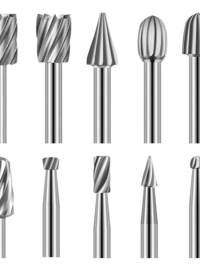 10pcs HSS Rotary File For Steel Milling Cutters For Metal Rat-tail File Hard Metal Rotary File Set