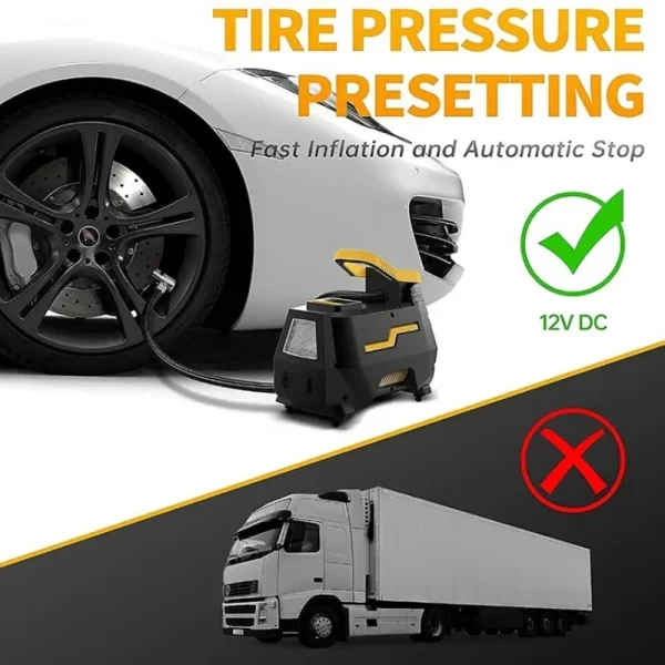 DC/AC 12V/100-230V 150PSI Car Air Compressor Tire Inflator Air Pump with Digital Pressure Gauge - Image 3
