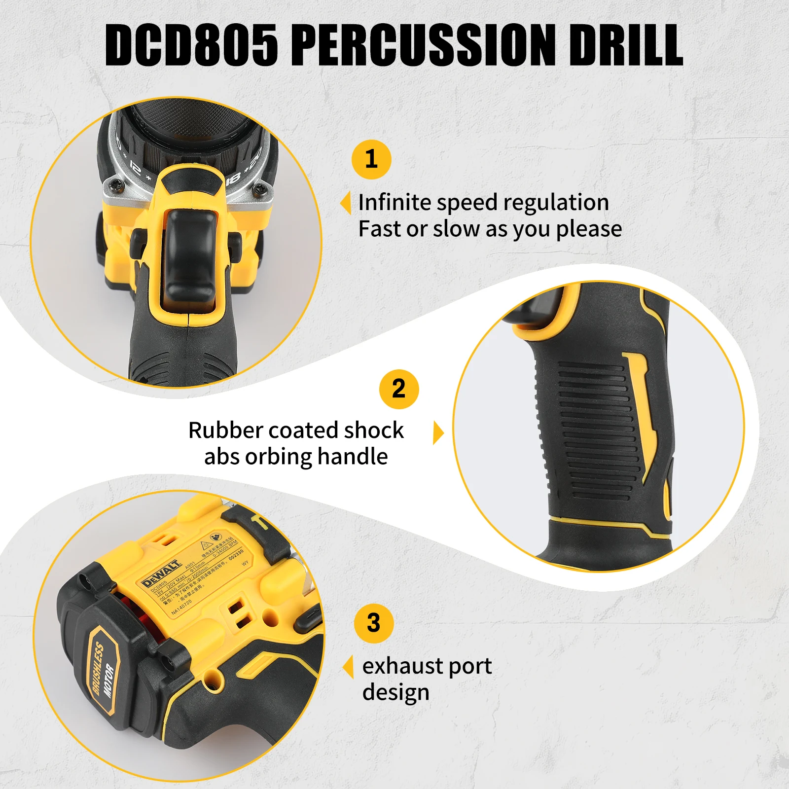 DEWALT DCD805 20V High - Performance Brushless Cordless Impact Drill & Screwdriver - Ideal for Pros & DIYers - Image 3