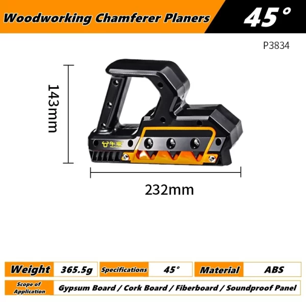 45°/60° Woodworking Chamferer Planers Plasterboard Gypsum Board Hand Plane Drywall Edge Chamfer Trimmer - Image 7