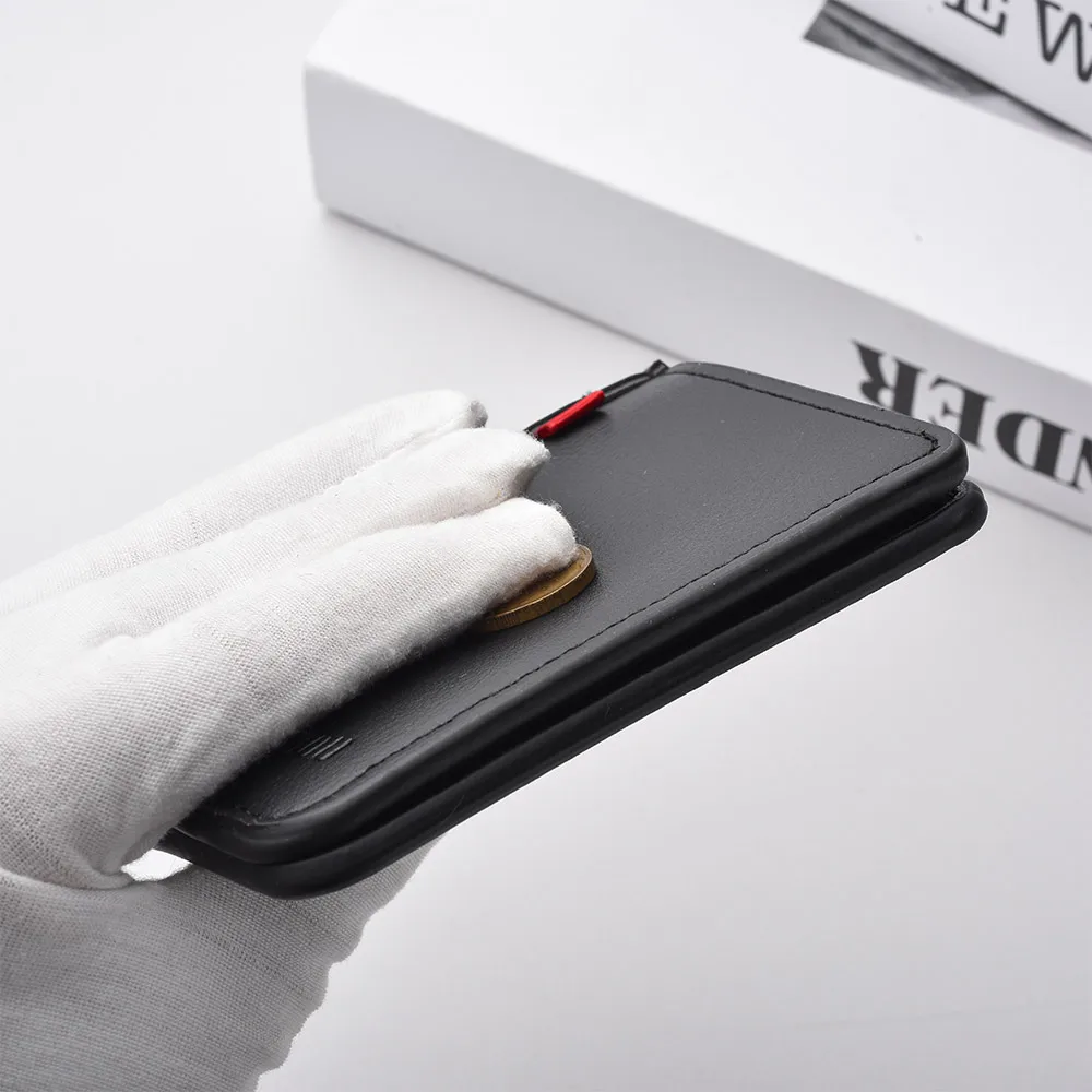 1Pc New Ultra-thin Mini Soft PU Leather Credit Card Wallet Holder Short Vertical High Quality Men's Wallet - Image 4