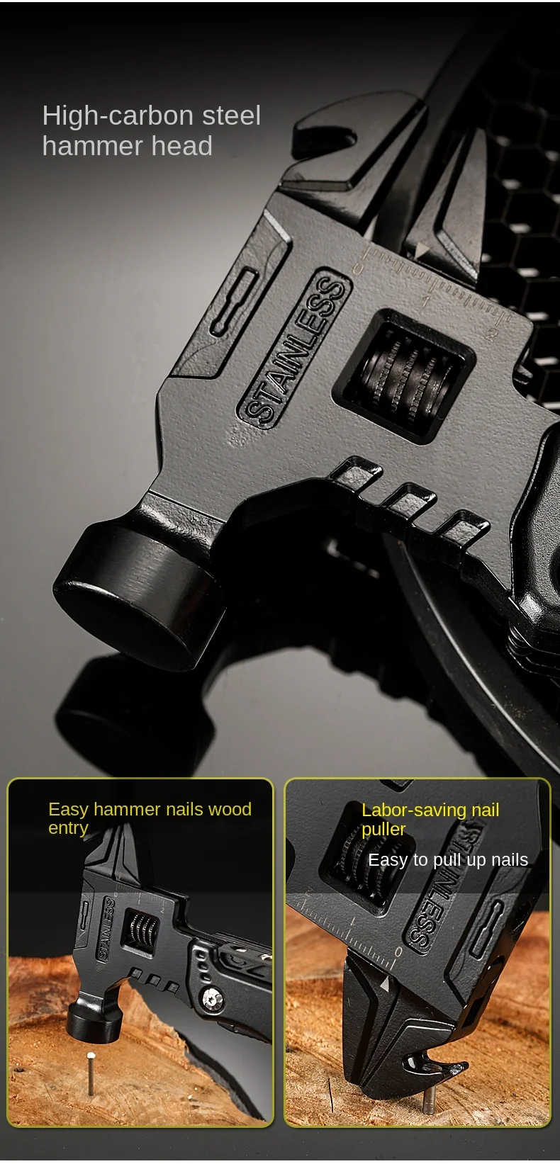 Multifunctional Pliers Multitool Claw Hammer Stainless Steel Tool - Image 15