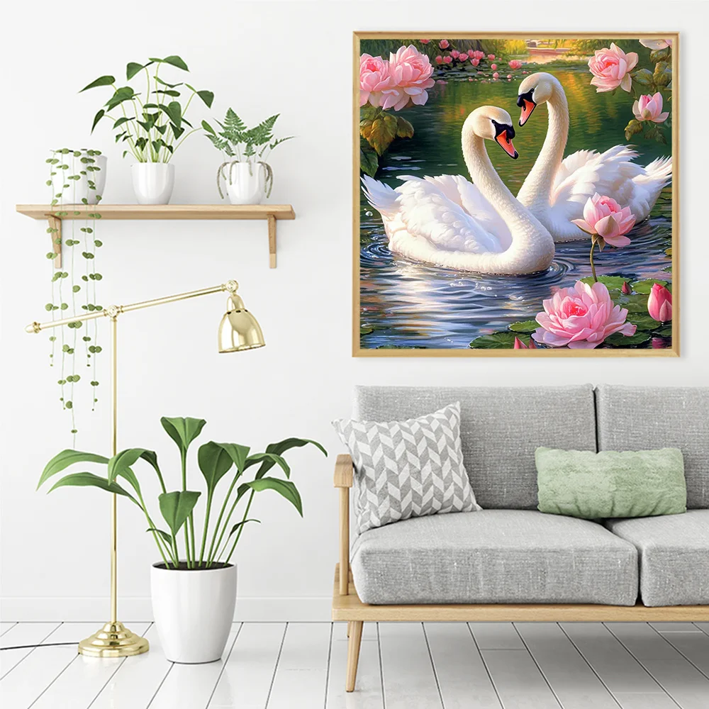 Evershine 5D DIY Diamond Painting Swan Animal Full Square Round Drill Flower Embroidery Lake Needlework Wall Decoration - Image 3
