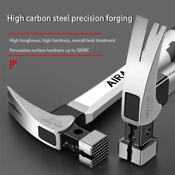 AIRAJ Short/Long Handle Claw Hammer Double Nail High Carbon Steel Household Durable - Image 6