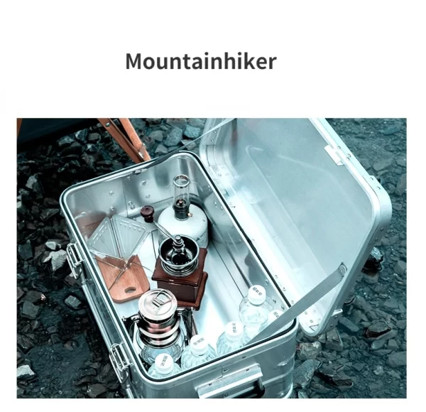 MOUNTAINHIKER Outdoor Storage Box Camping Picnic Travel Aluminum Alloy Large Capacity Box Silver Storage Bag 30-80L - Image 16