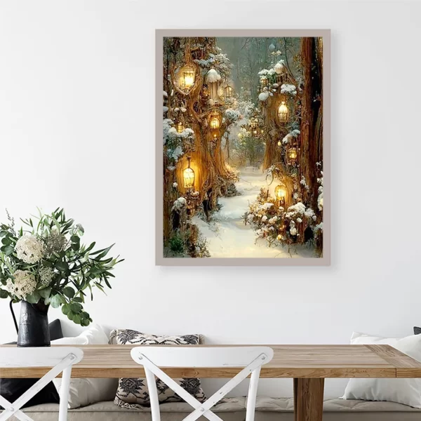 Huacan Diy Diamond Mosaic Winter Scnenery Rhinestone Pictures Full Round Square Drill Painting Landscape Kit - Image 3