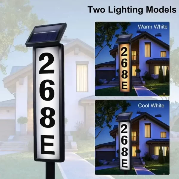 1pc Lighting House Number Light, Solar Address Sign Light With Stake,Solar Powered LED Lighting - Image 5