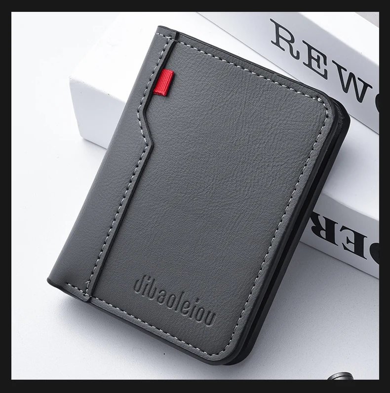 1Pc New Ultra-thin Mini Soft PU Leather Credit Card Wallet Holder Short Vertical High Quality Men's Wallet - Image 21
