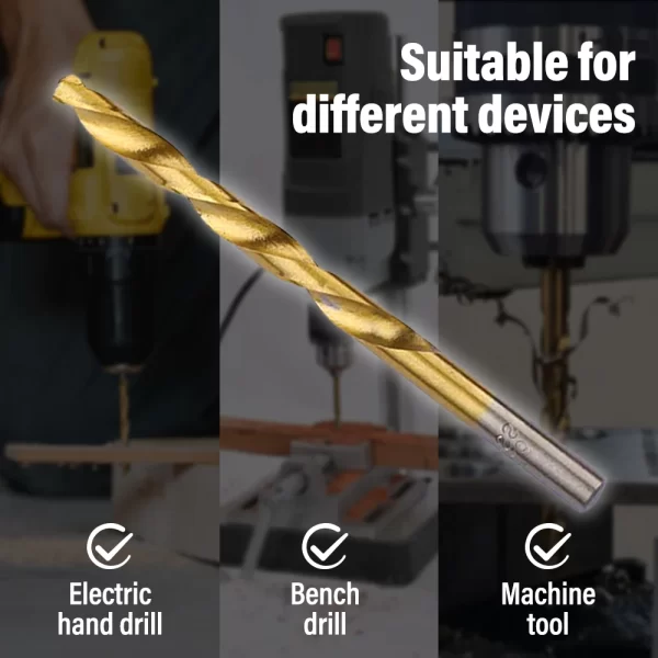 99 Pieces Titanium Twist Drill Bit Set, High Speed Steel, Size from 1/16" Up to 3/8" - Image 32