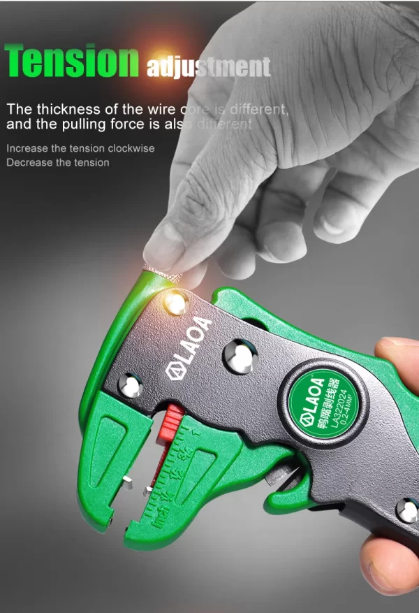 LAOA Automatic Wire Stripper Flatwire Cutter Stripping Plier 0.2 to 4mm Range Length Adjustment - Image 16