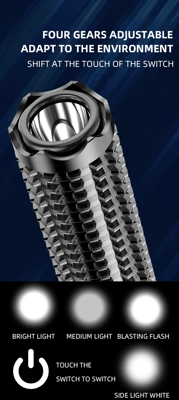 Wolf Tooth Lamp Rod Strong Light Charging Outdoor Super Bright Multi Functional Vehicle Retractable Self Defense Window Patrol - Image 15