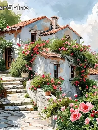 Evershine Full Diamond Painting House Landscape New Collection 5D DIY Diamond Mosaic