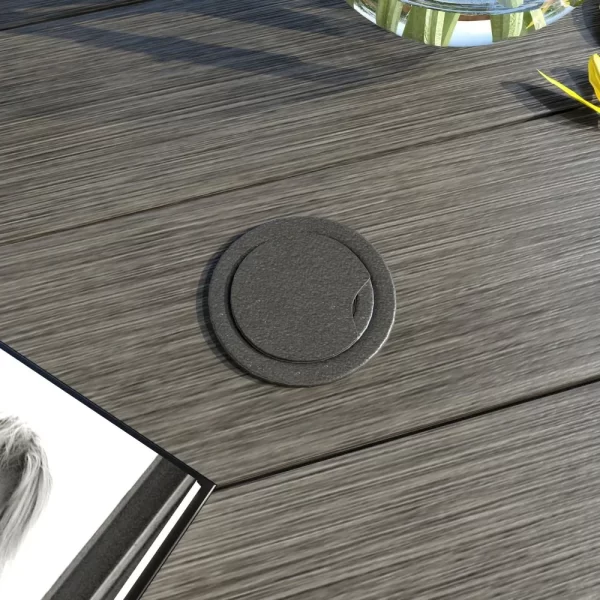 53" Outdoor Round Patio Table for Lawn Garden, All Weather Metal Round Patio Dining Table - Image 6