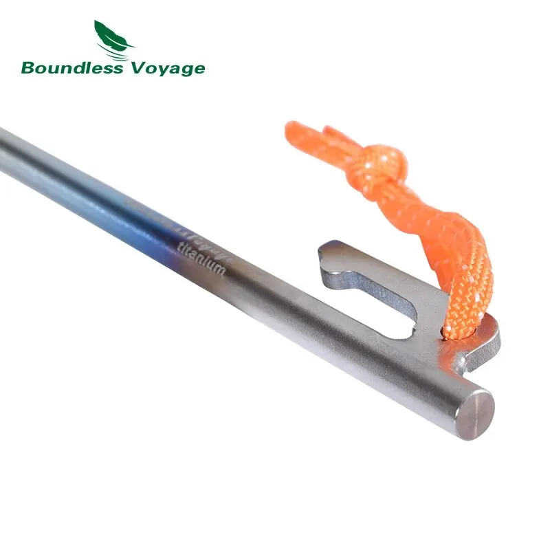 Boundless Voyage 6pcs Heavy Duty Titanium Alloy Camping Tent Stakes Peg for Outdoor Trip Hiking - Image 4