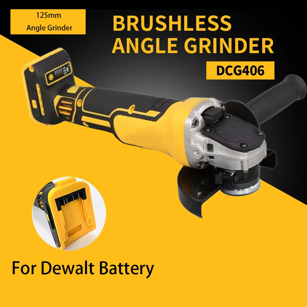 125mm brushless flat head angle grinder bare machine tool cutting machine 20V batteries - Image 13