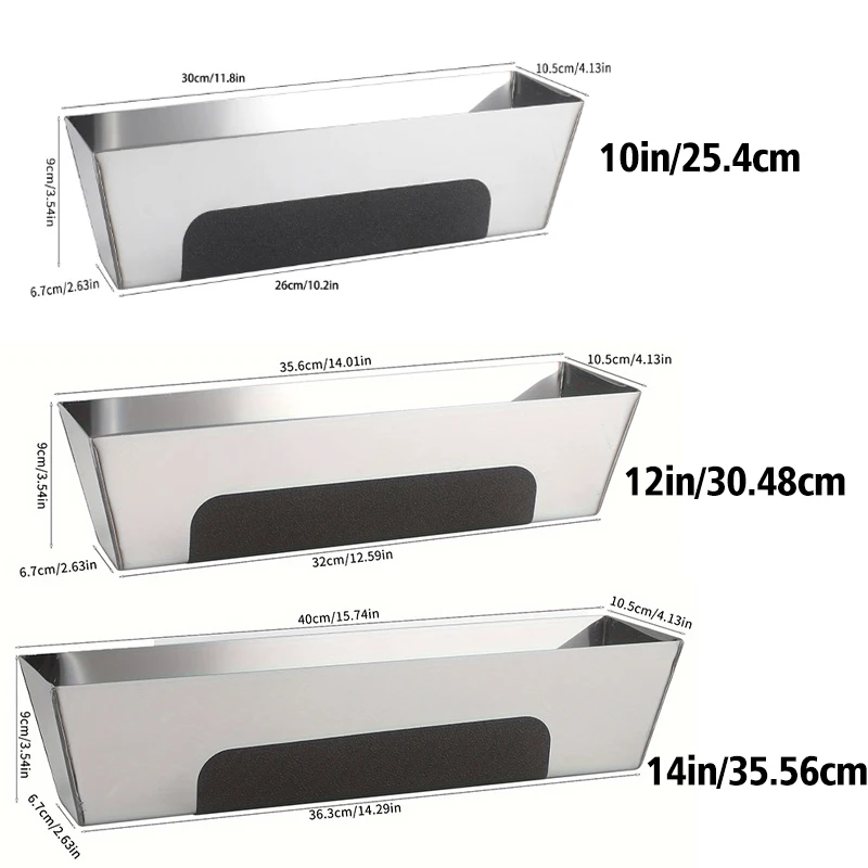 1 PCS 10''/12" /14'' Stainless Steal Drywall Taping Mud Pan with Non Slip Grip