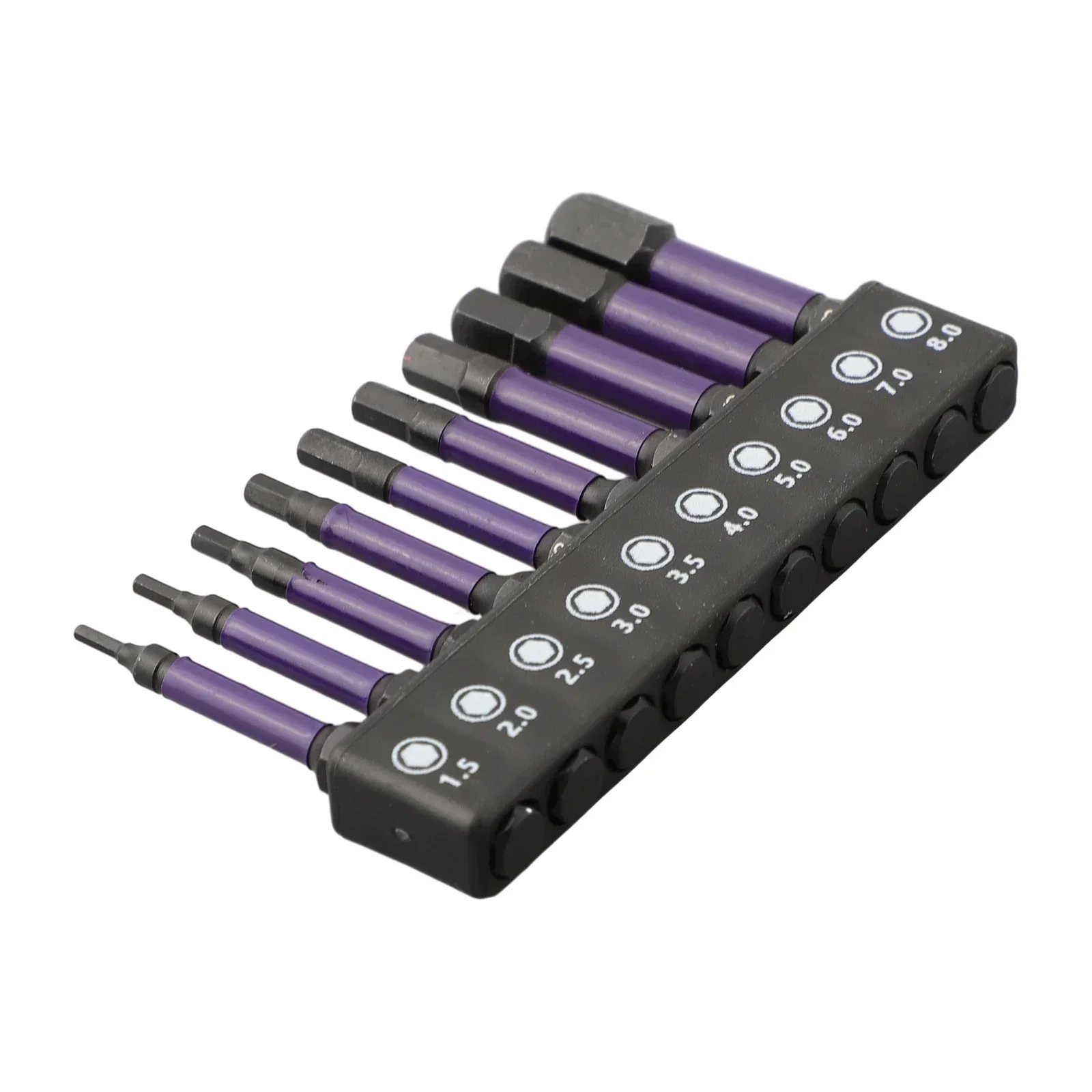 10Pcs Hex Head Wrench Drill Bit With Screwdrivers Bit Holder Set 1/4" Quick Release Shank Magnetic Screwdriver Bit Tools H1.5-H8 - Image 4