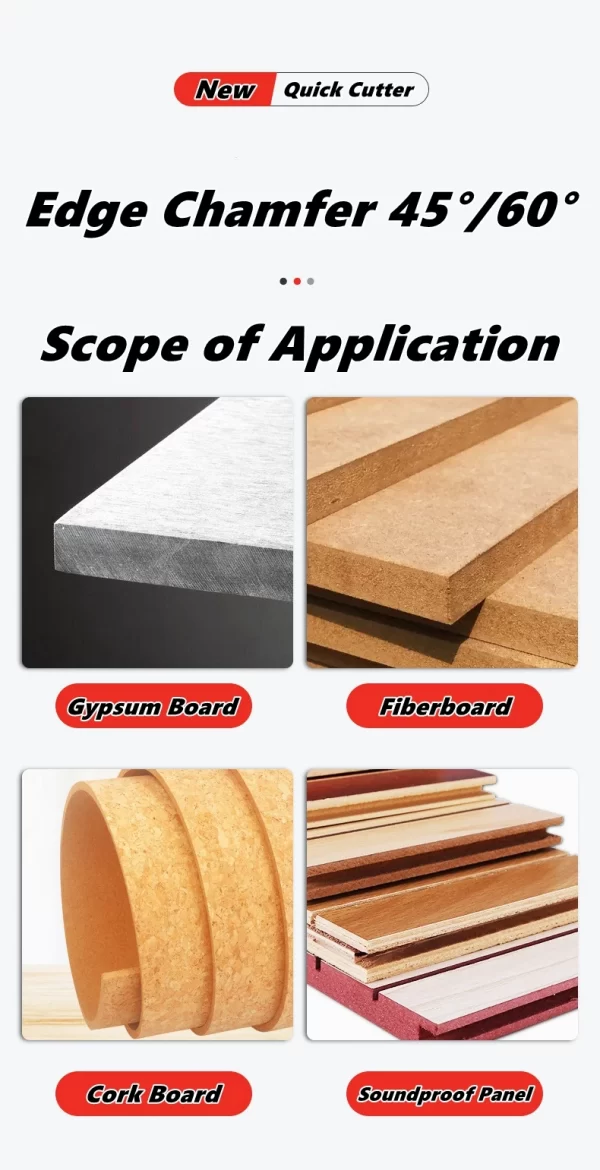 45°/60° Woodworking Chamferer Planers Plasterboard Gypsum Board Hand Plane Drywall Edge Chamfer Trimmer - Image 11