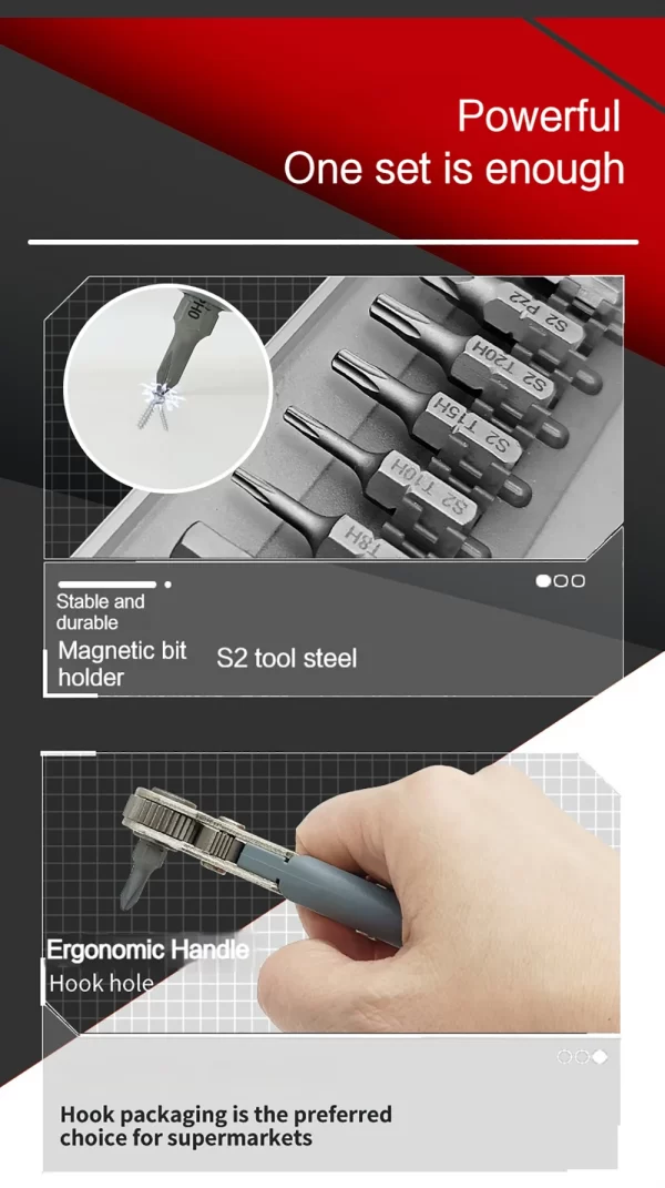 Small Tools Sets Ratchet Wrench Set Bookcase Air Conditioning Tool Kit - Image 16