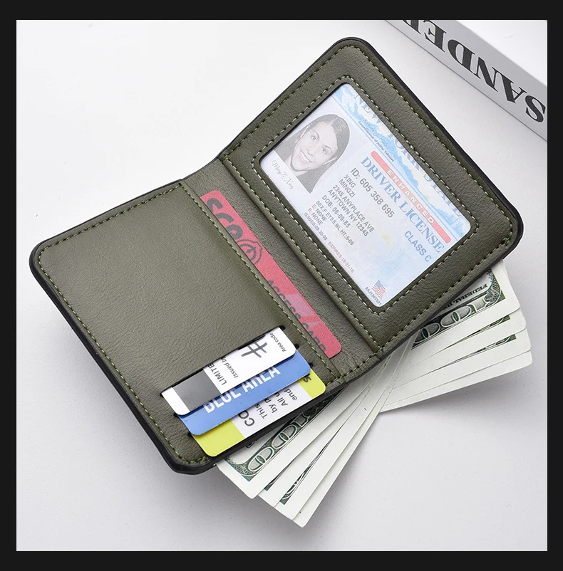 1Pc New Ultra-thin Mini Soft PU Leather Credit Card Wallet Holder Short Vertical High Quality Men's Wallet - Image 20