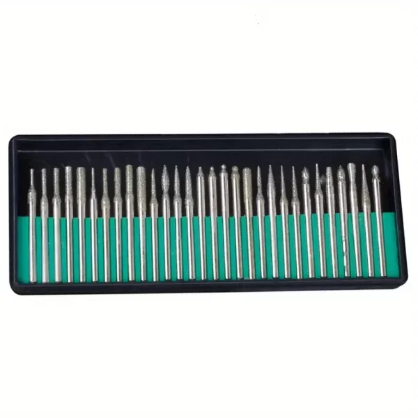 30pcs/set Diamond Burr Bits, Drill Bit Set For Rotary Tools Metal Woodworking- 1/8" (3mm) Shank - Image 10
