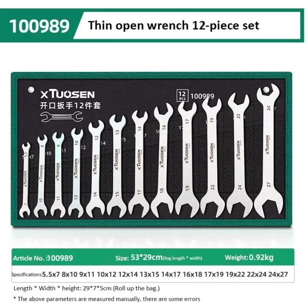 Ultra-thin Open End Wrench Set 6-27mm Ratchet Wrenches Combination Universal Dual Heads - Image 13