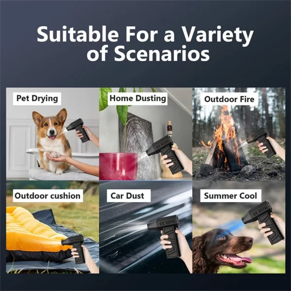 130000RPM Mini Fan Electric Air Duster Adjustable wind speed Portable Turbo Violent Blower Rechargeable - Image 6