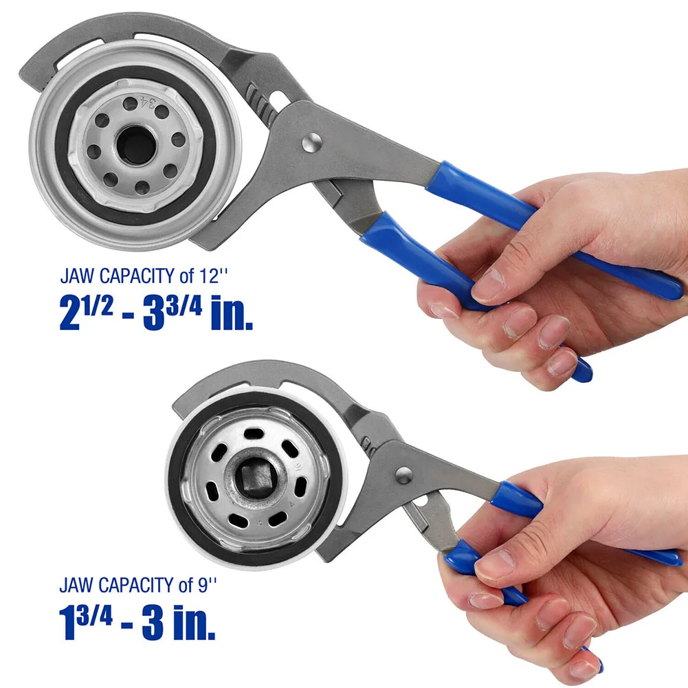 1pc 9/12" Oil Filter Pliers Clamp Type Wrench Adjustable Hand Tools Oil Filter 45# Steel Filter Removal Tool